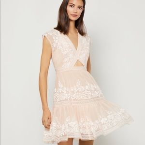 BCBG embroidered pink floral short cocktail dress - size 4 | sold out online